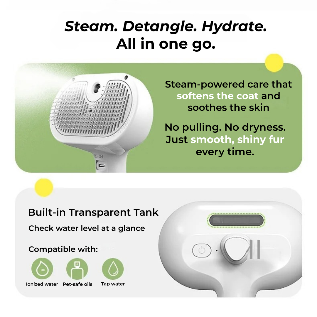 SteamPaw™ 3in1 Pet Hair Brush