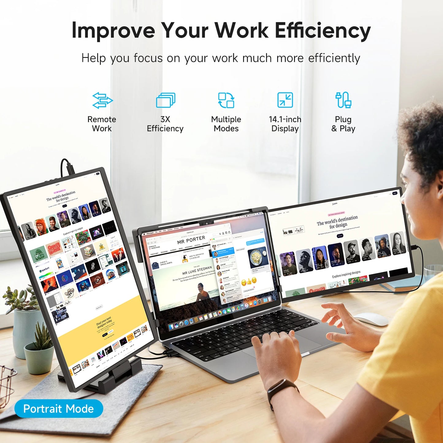 TwinFlexView™ – 14.1" Portable Dual Monitors for Laptops