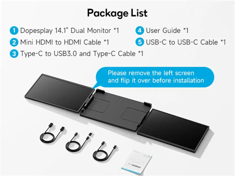 TwinFlexView™ – 14.1" Portable Dual Monitors for Laptops